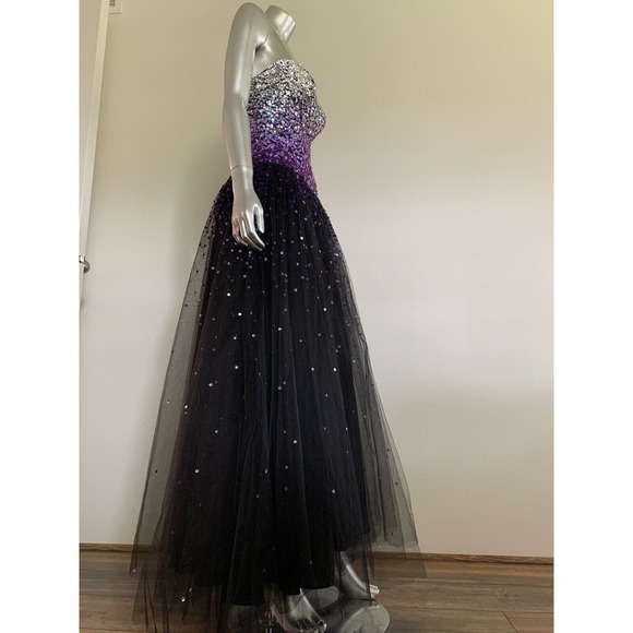 Black TULLE Purple Sequin Fairy Dress Costume Extra Small - Picture 4 of 10